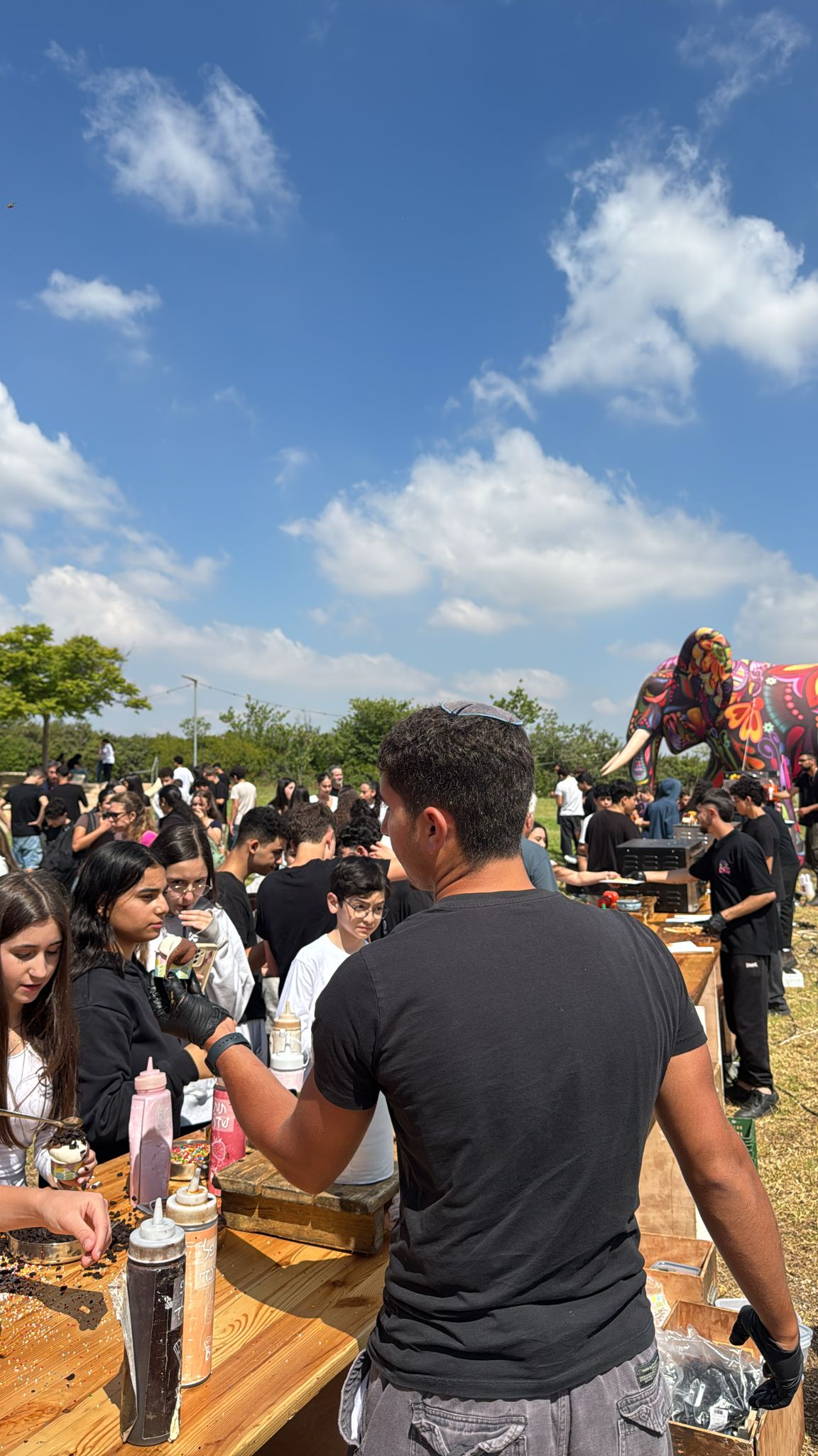 הפנינג ססגוני ושמח התקיים  בביה”ס שכלל פיצות בטאבון, ברד, גלידה ומתנפחים